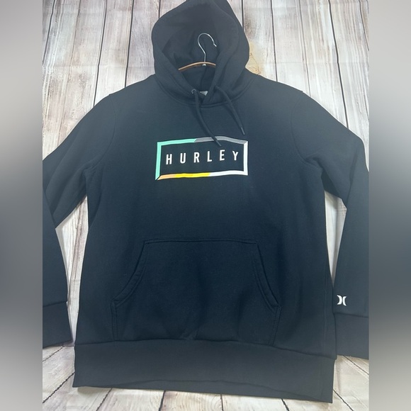 Hurley Men's Black Hoodie Sweatshirt. Size Large. #gorpcore. #skater #surfer - Picture 1 of 8